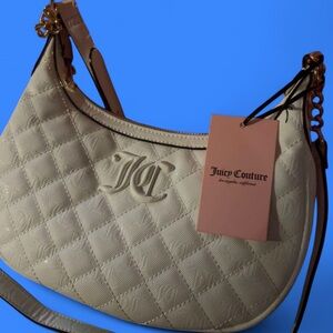 Juicy Couture Ivory Quilted Shoulder Bag